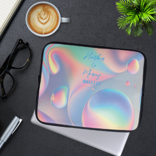 Psychedelic Pastel Bubbles Names Roman Numerals Laptop Sleeve