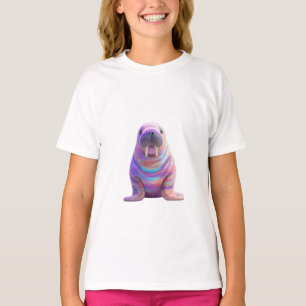 Psychedelic Pastel Tie Dye Walrus Kids T-Shirt