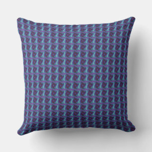 Psychedelic Patchwork Teal Purple Aubergine 3 Throw Pillow