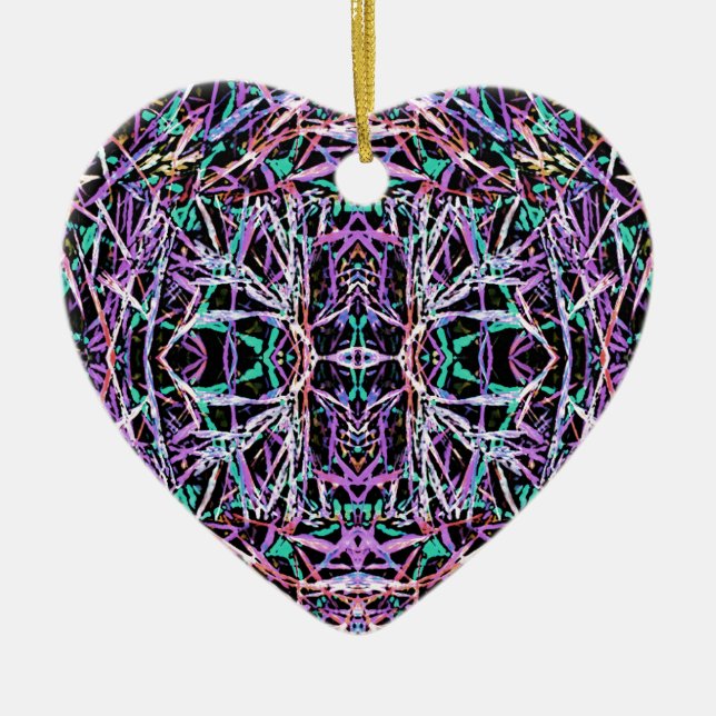 Psychedelic Pattern in Pink Ceramic Ornament (Front)