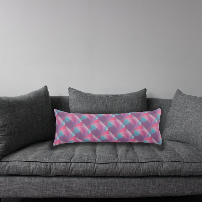  Psychedelic pattern turquoise lavender Body Pillow (Creator Uploaded)