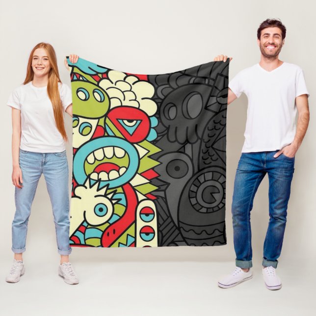 Psychedelic Patterns Fleece Blanket (In Situ)
