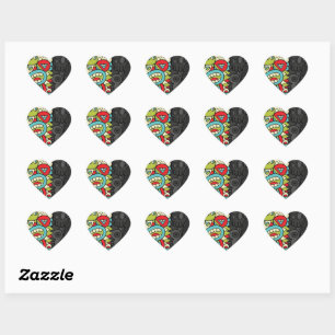 Psychedelic Patterns Heart Sticker