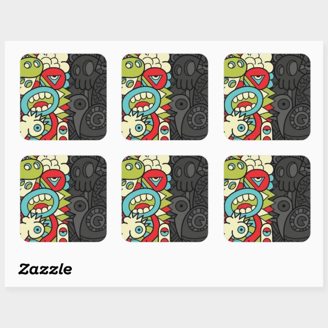 Psychedelic Patterns Square Sticker (Sheet)