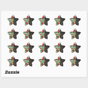Psychedelic Patterns Star Sticker