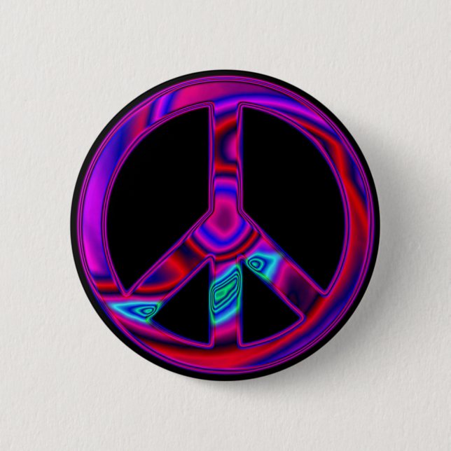 Psychedelic Peace 2 Inch Round Button (Front)