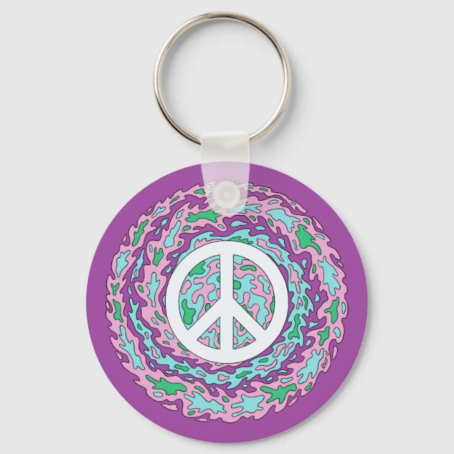 Psychedelic Peace Keychain (Front)