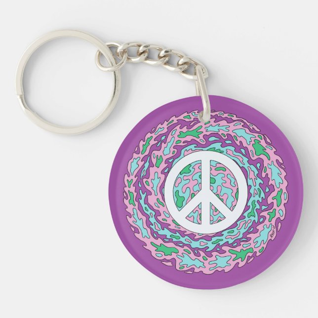 Psychedelic Peace Keychain (Front)