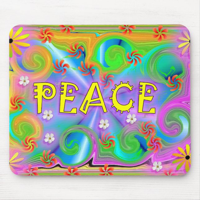 Psychedelic Peace Mouse Pad (Front)