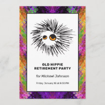 Psychedelic Peace Sign Hippie Retirement Party