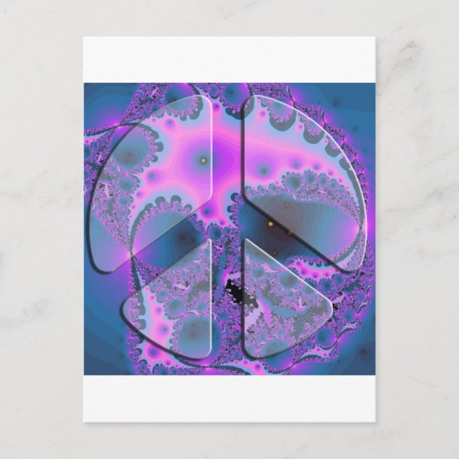 psychedelic peace sign postcard (Front)