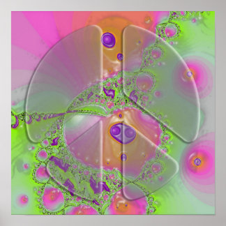 psychedelic peace sign poster