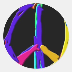Psychedelic Peace Sign Stickers