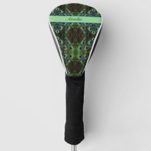 psychedelic peacock customizable  golf head cover