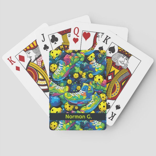 Psychedelic pickleballs playing cards (Back)