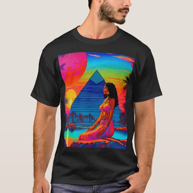 Psychedelic Pink Pyramid Princess T-Shirt (Front)