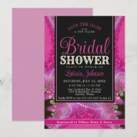 Psychedelic Pink Swirl Fractal Lace Bridal Shower