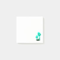 Psychedelic Pixie Cap Glowing Cyan Mushroom