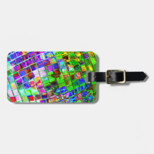 Psychedelic Planet Disco Ball Luggage Tag