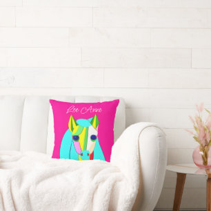 Psychedelic Pony Dreams Throw Pillow