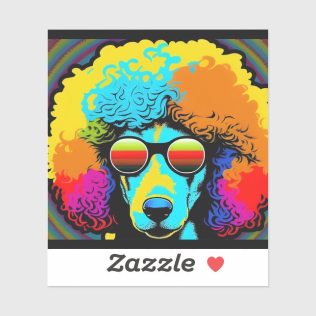 Psychedelic Poodle Dog Design (Sheet)