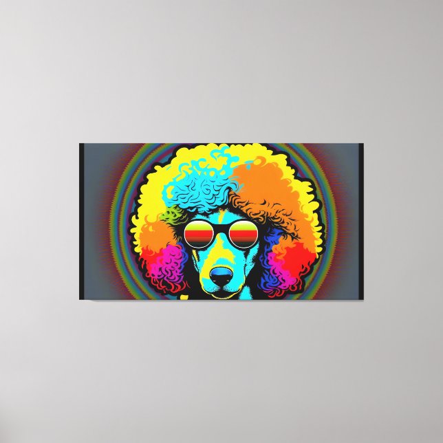 Psychedelic Poodle Dog Design Canvas Print (Front)