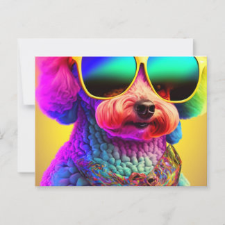 Psychedelic Poodle Postcard