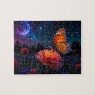 Psychedelic Poppy - Rich & Viberant Colored  Jigsaw Puzzle