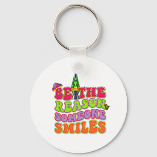 PSYCHEDELIC POSITIVE LAVA LAMP HIPPIE MUSHROOM KEYCHAIN
