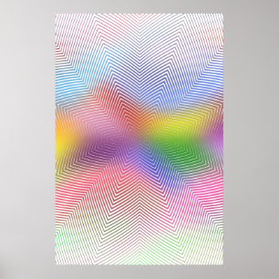 Psychedelic Poster: Abstract Color Waves Poster