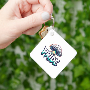 Psychedelic Pride Mushroom – Bold, Weird & Proud Keychain