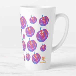 Psychedelic Pumpkin Patch Hearts Latte Mug