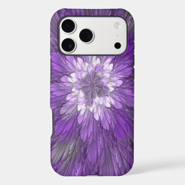 Psychedelic Purple Flower Abstract Fractal Art (Back)
