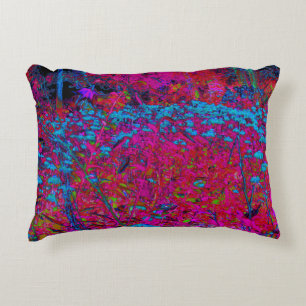 Psychedelic Purple Lily Flower Magenta Garden Accent Pillow