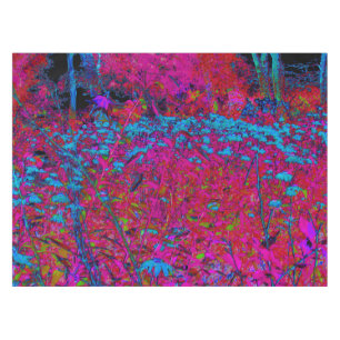 Psychedelic Purple Lily Flower Magenta Garden Tablecloth