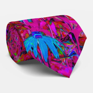 Psychedelic Purple Lily Flower Magenta Garden Tie