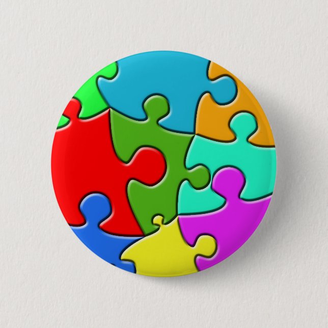 Psychedelic Puzzle 2 Inch Round Button (Front)