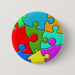 Psychedelic Puzzle 2 Inch Round Button