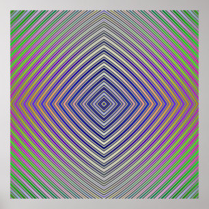 Psychedelic Pyramid Plan Poster
