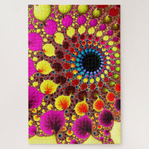 Psychedelic Rabbit Hole Fractal Abstract Art Jigsaw Puzzle