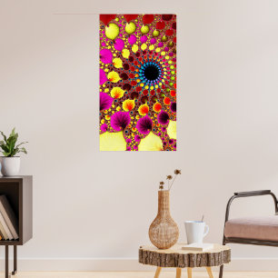 Psychedelic Rabbit Hole Fractal Abstract Art Poster