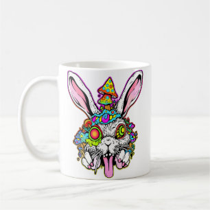 Psychedelic Rabbit Mushroom Art Edm Tekk Party Coffee Mug