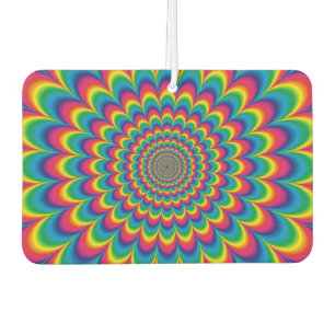 Psychedelic rainbow abstract design air freshener