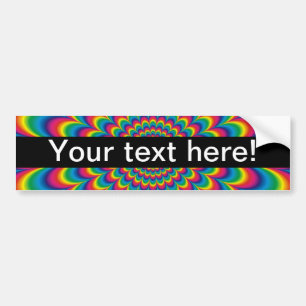 Psychedelic rainbow abstract design bumper sticker