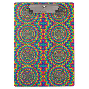 Psychedelic rainbow abstract design clipboard