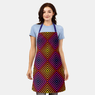 Psychedelic Rainbow Chevron Pattern Apron