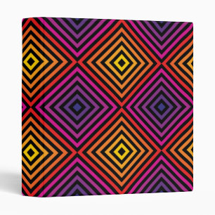 Psychedelic Rainbow Chevron Pattern Binder