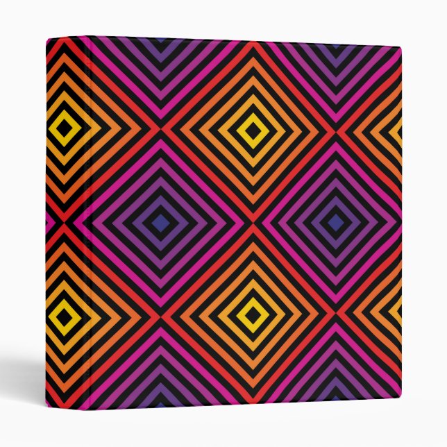 Psychedelic Rainbow Chevron Pattern Binder (Front/Spine)