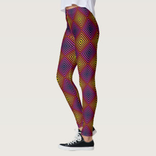 Psychedelic Rainbow Chevron Pattern Leggings