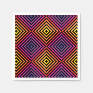 Psychedelic Rainbow Chevron Pattern Napkin